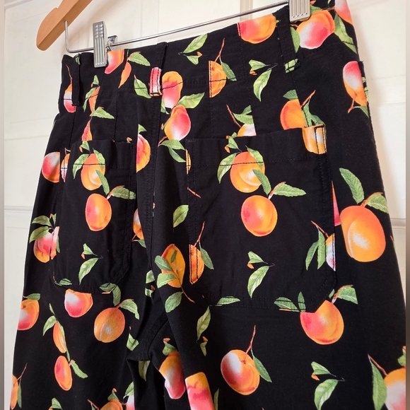 Maeve x Anthropologie Black Colette Pants With A Peach Print - Picture 6 of 6